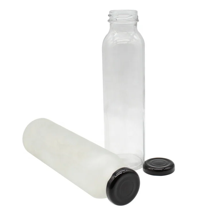 Cheap 330ml empty clear drinking glass water bottles with screw