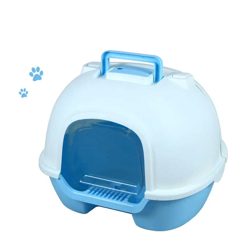 Fully enclosed plastic wholesale cat litter box big with