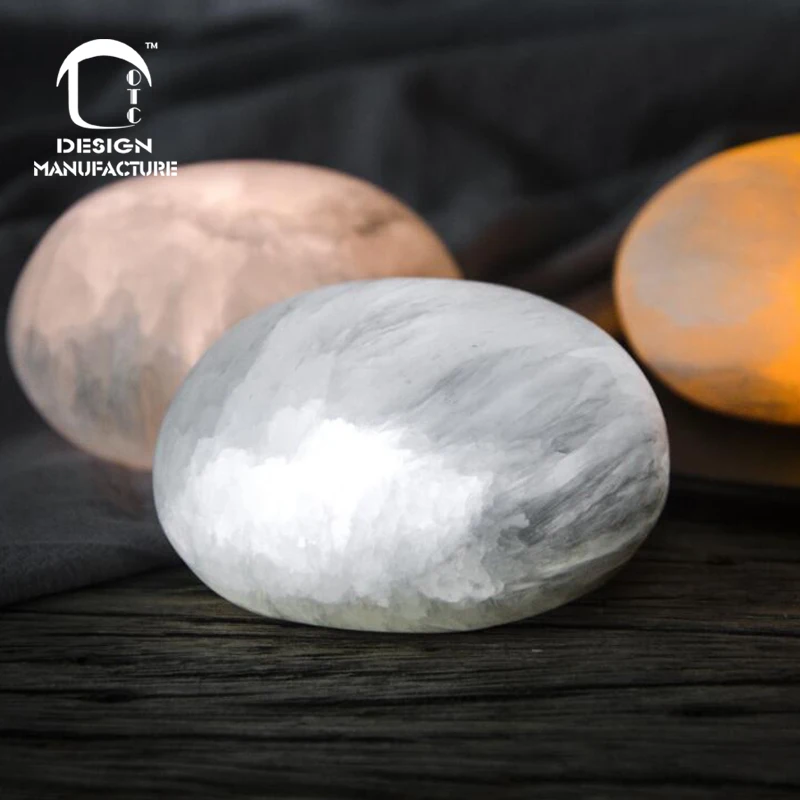 Производитель Низкая цена натуральный ручной работы круглый USB selenite хрустальная лампа ночные светильники для домашнего