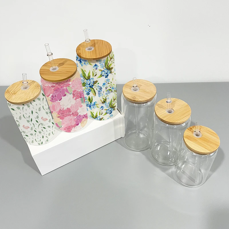 Free shipping 20oz sublimation glass can US warehouse 12oz 16oz blank sublimation drinking glasses can gifts Soda can glass