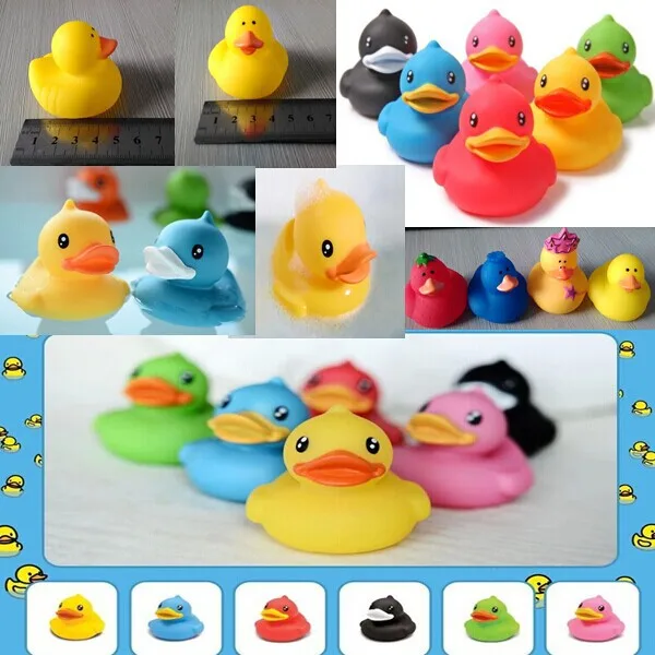 Wholesale Promotion High Quality Diverse Color Baby Bath Small Rubber Duck Toys Classic Cute Little Yellow Duck Kid Bath Toys
