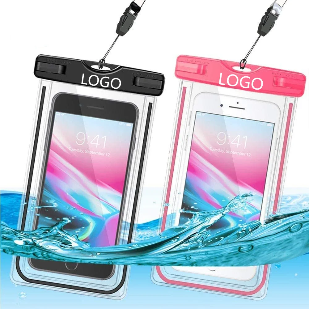 Outdoor Universal Waterproof Phone Pouch PVC Waterproof Cell Phone Case Dry Bag for Mobile with Lanyard