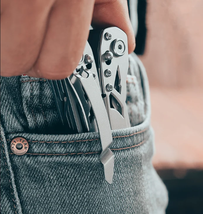 Multitool with Pocket Knife Safety Lock, 14-in-1 Multi-tool Pliers with Nylon Sheath for Men Camping Hiking Fishing Outdoor