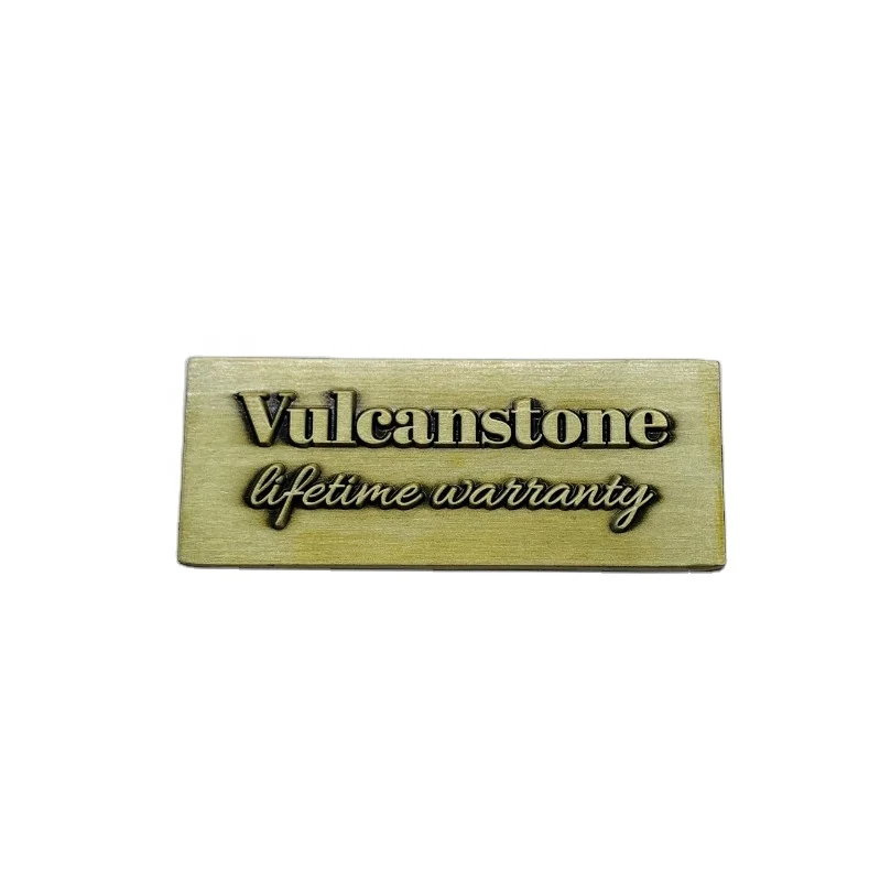 China Manufacturer custom logo antique bronze metal label with sticker