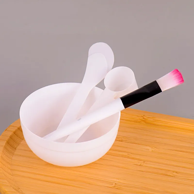 Beauty Skin Care Face Clay Mask Brush Pink Household Daily Chemical Face Mask Bowl Brush Spoon Spatula Set