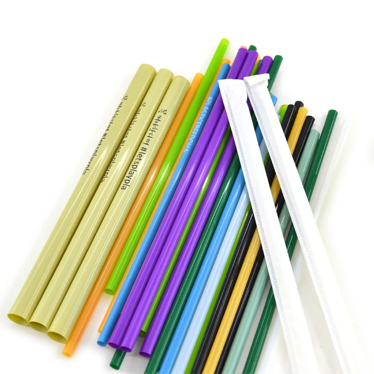 Individual wrapped compostable disposable straws PLA straws