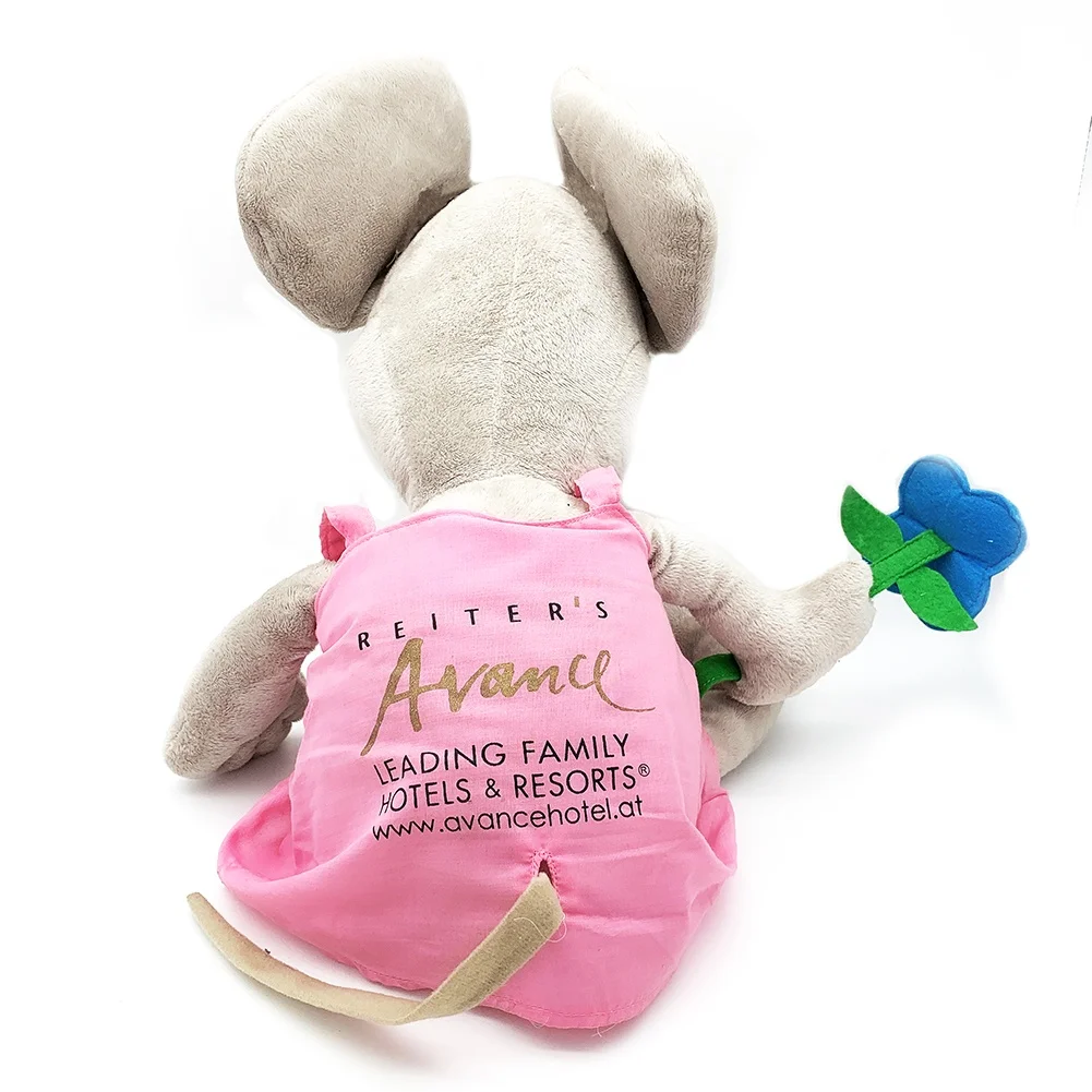 Wholesale stuffed girl mouse plush animal toy minnie mouse plush grey doll soft plush toy with dresses