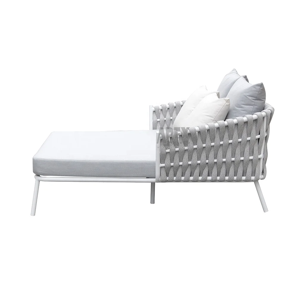 Lightweight Frame High- density Foam Waterproof Fabric Sun Bed UV Resistant Rope Daybed