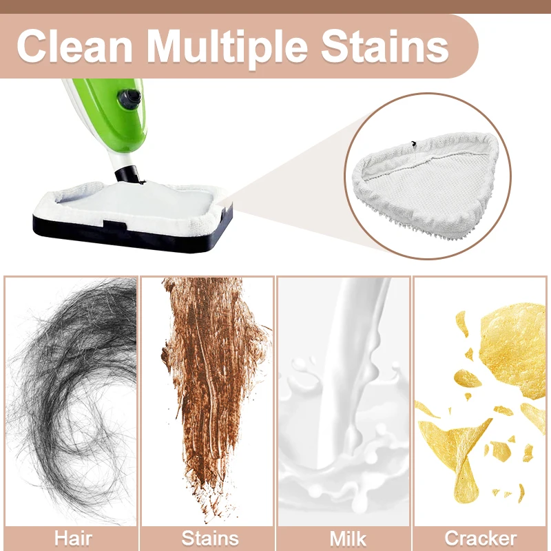 Triangular Steam Floor Mop Wipes Mop Replacement Washable Microfiber Cleaning Pads