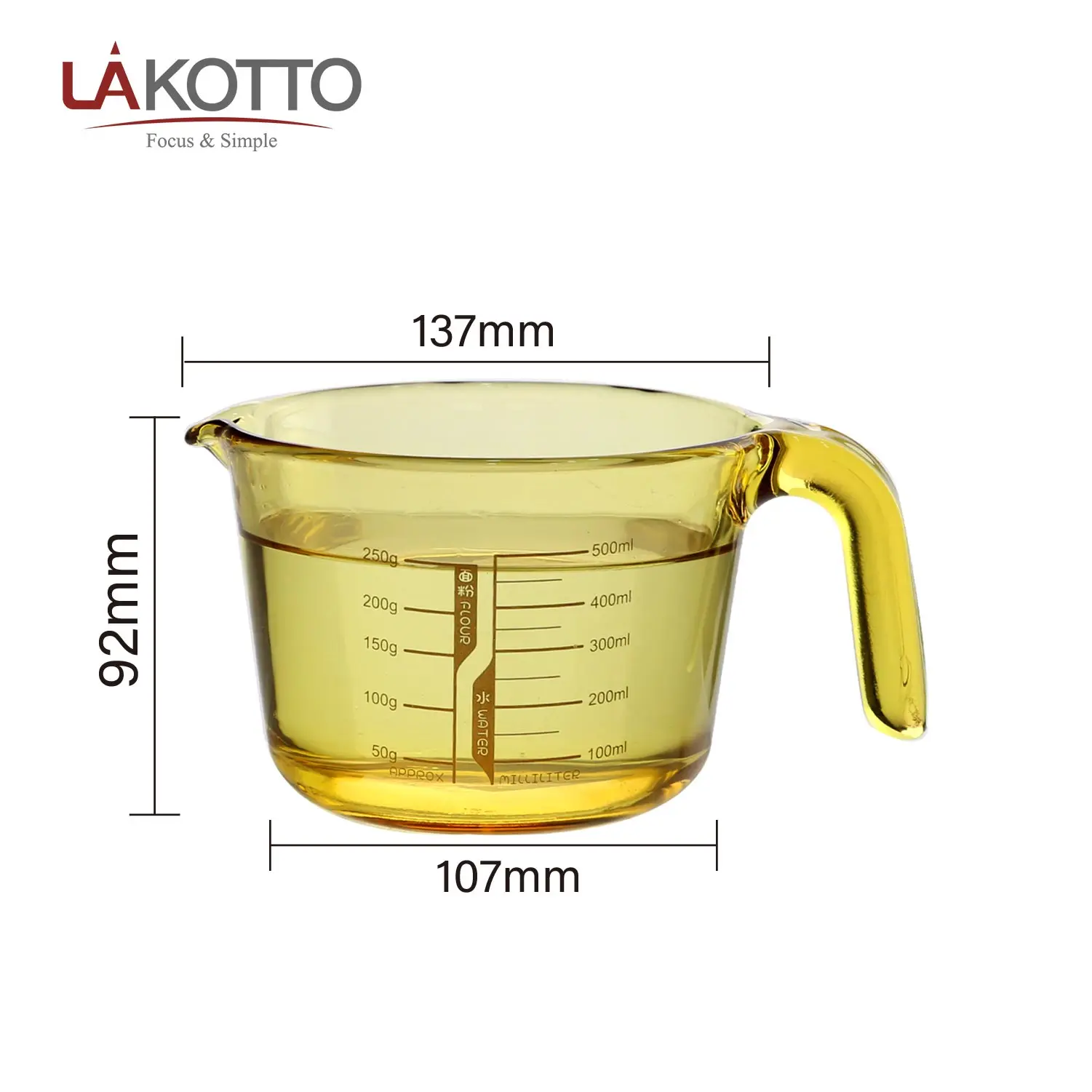 Пузырек из трубного низко боросиликатного стекла мерные чашки набор посуды для кухни посуда стеклянный измерительный кувшины измерения кружки с ручкой 500 мл