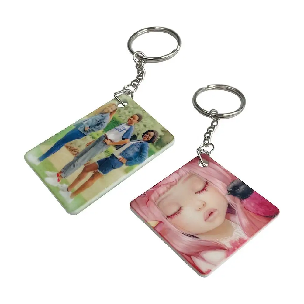 Wholesale Custom Printed Logo Heart Sublimation Keychain Digital Photo Zinc Alloy Keychain Blanks