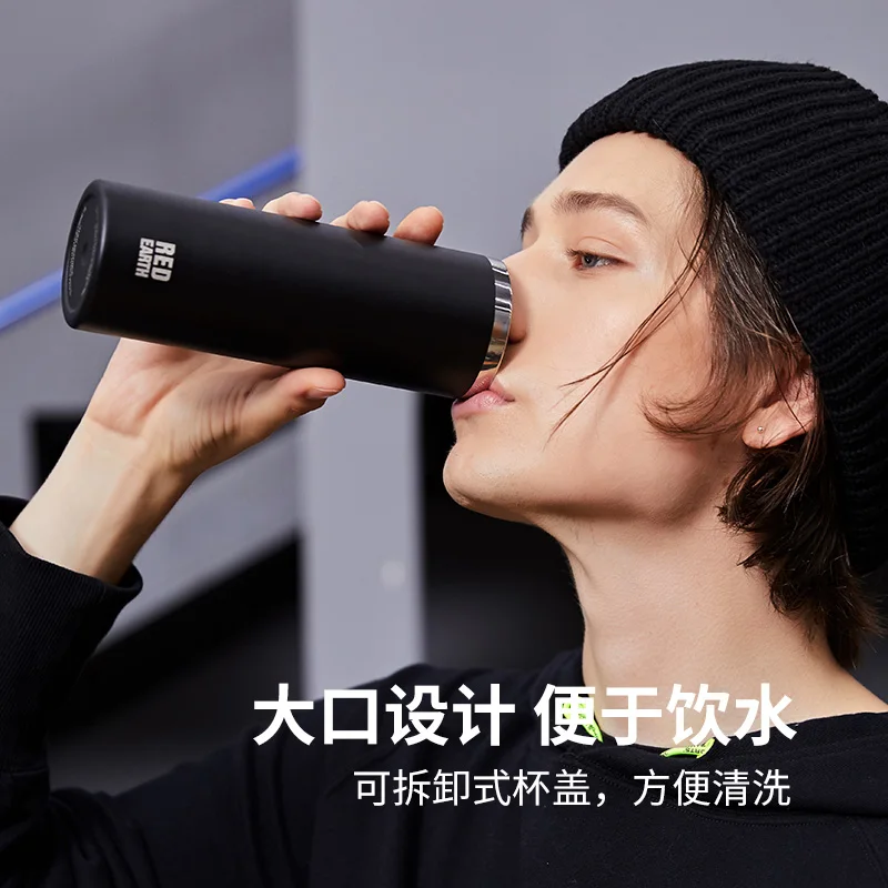 Thermos Cup Sports Water Cup men and women fitness with Multi-functional Cup cover 316