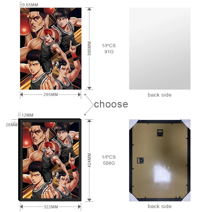 Wholesale Custom 3d manga poster SLAM DUNK  Marvel 3d Hunter x Hunter 3d anime poster 3d poster anime motion lenticular picture