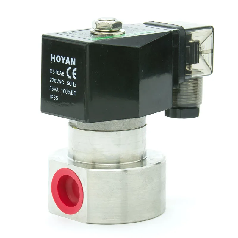 Hoyan SPG-06 0.5-100bar SS304 3/8 inch high pressure solenoid valve Orifice 6mm Normal Closed  water wash pump valve