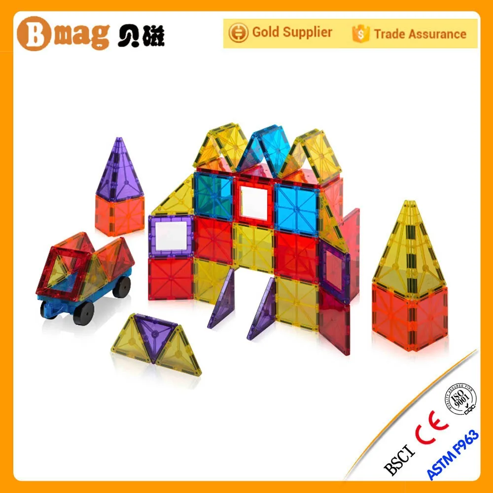 Factory direct magnetic building block plastic kids assembling toys in low price