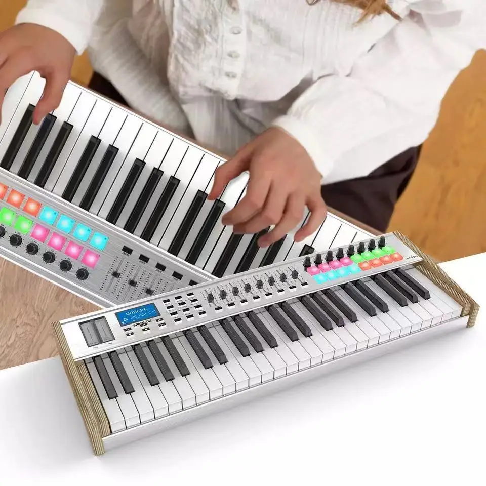 На выбор P-49 Pro С Вращающимся барабаном pad музыкальная студия пианино MIDI контроллер клавиатуры 49 клавиш