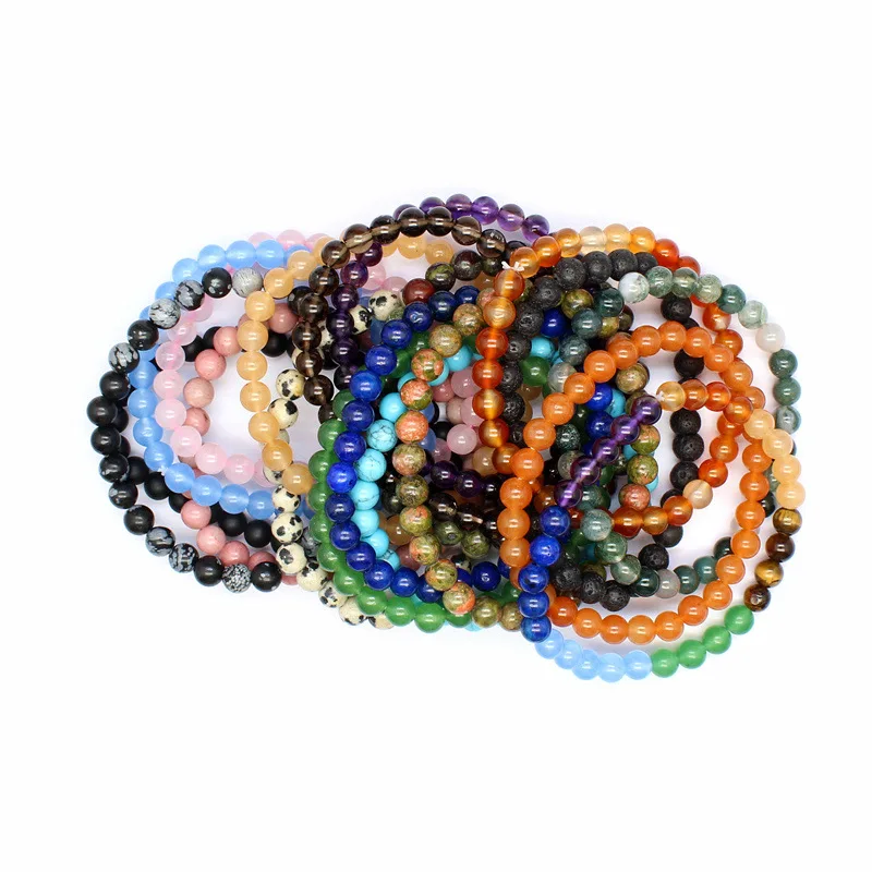 6mm Energy Healing Crystal Bead Bracelet Large Variety Crystal Kids Bead Bracelet