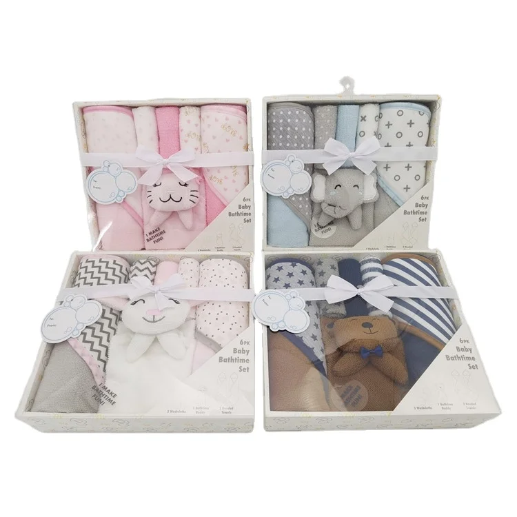 Soft Baby Washcloths 6pcs Baby Bath Gift Sets China Wholesale Baby Hooded Bath Towel