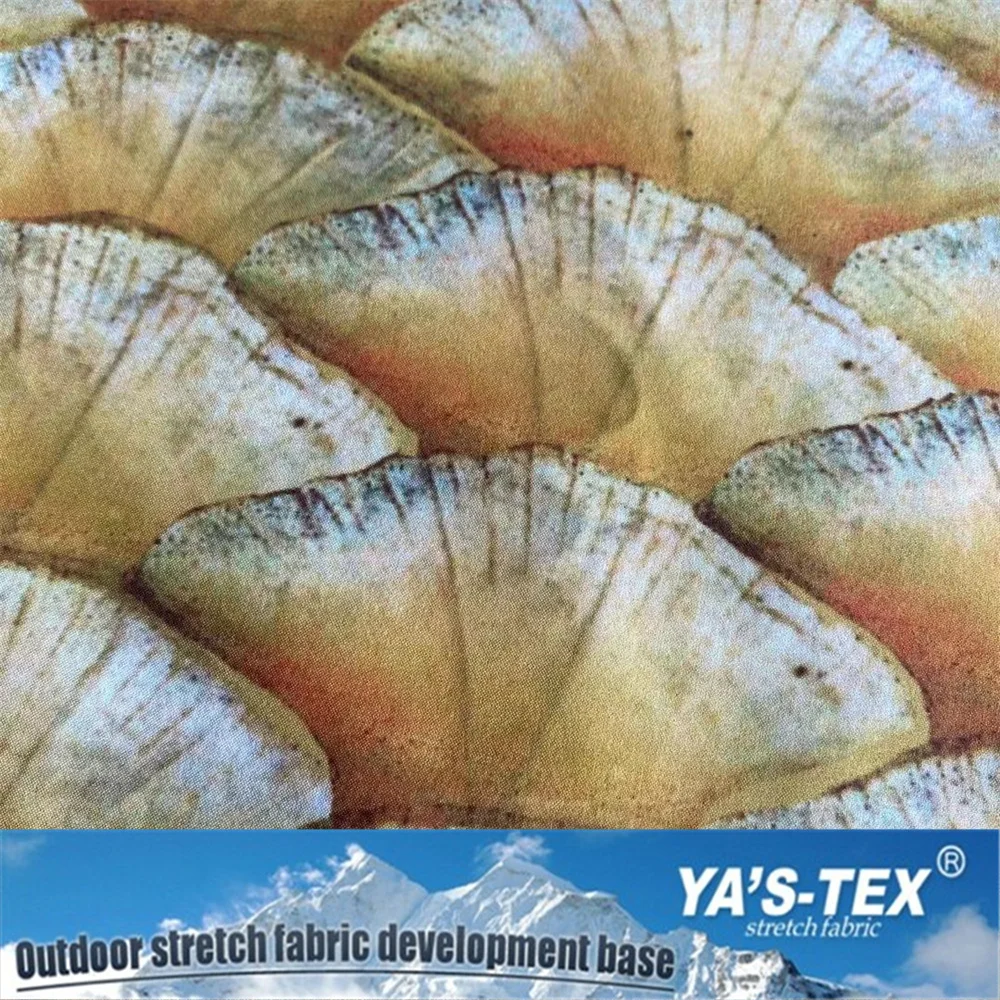 
Print fabric laminated PTFE membrane bonded tricot Polyester fabric waterproof for outdoor garment 