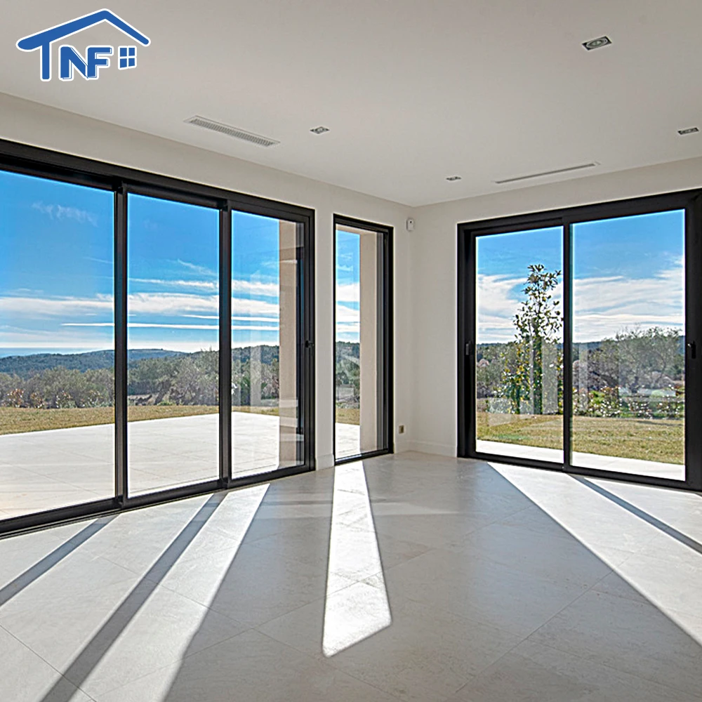 Foshan NF windows and doors double glazed aluminium sliding window design sliding glass doors and windows