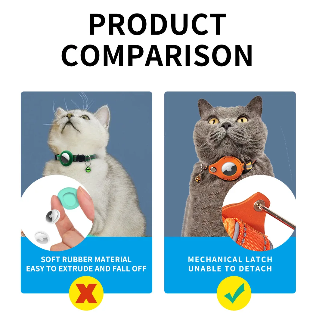 Reflective Pet Locator Collar for Airtag Pet Tracker Anti Lost Cat Collar Nylon Adjustable Outdoor Walking Accessories