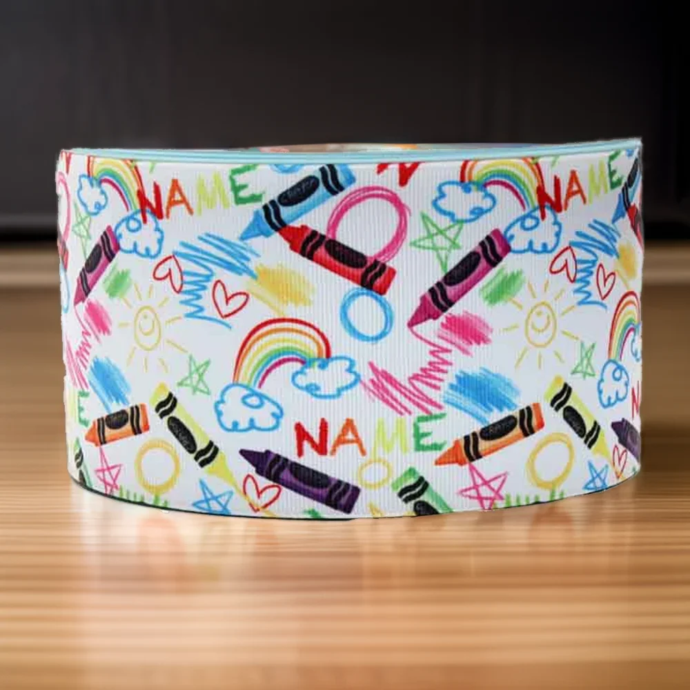 Wholesale Custom School Theme Printer Ribbons Rolls Back To School Grosgrain Ribbons For Hair Bow Craft Deco