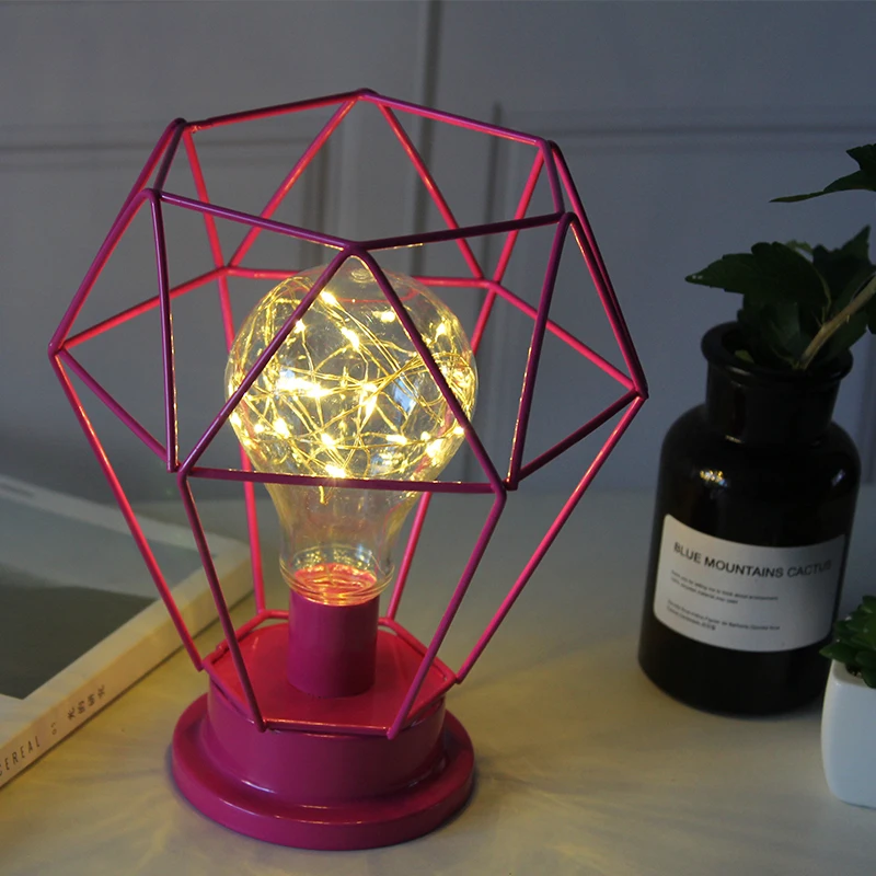 
Factory Direct Sales Wrought Iron Decorative Led Lantern Battery Powered Desktop Light 