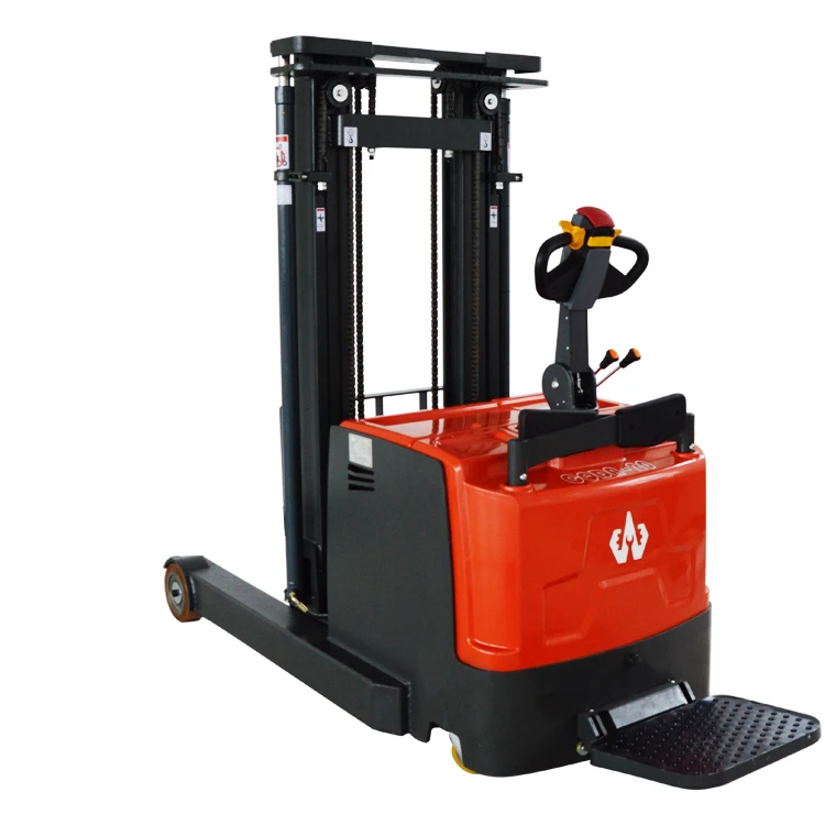 1600kg 1.6ton 2000kg 2.0ton Rider Electric Reach Stacker high quality Stand On Electric Stacker With Platform