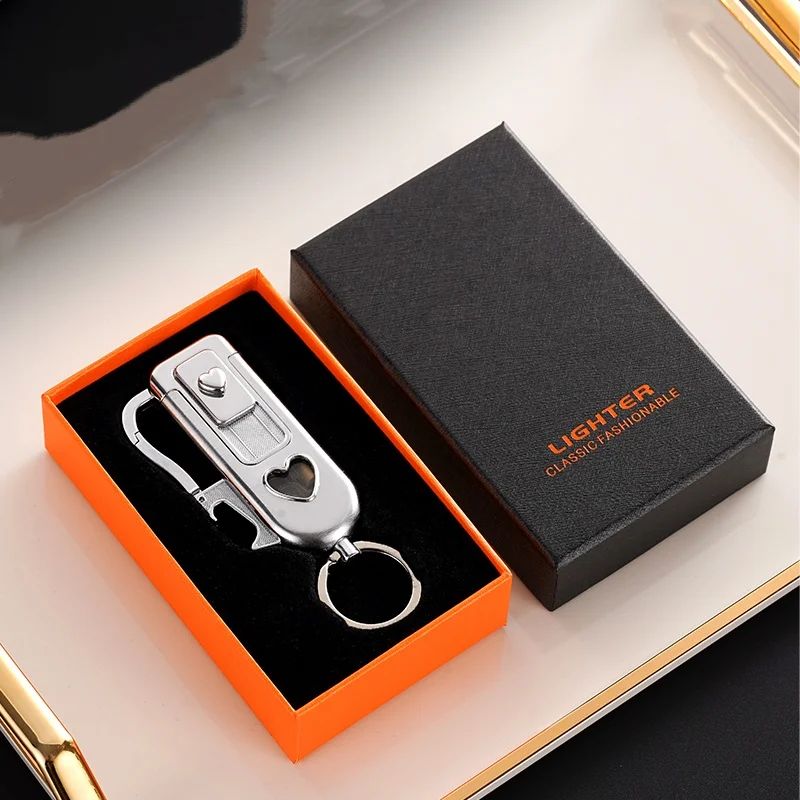 Multi Functional Windproof Lighter, Built-in bottle Opener, Green Flame With Visible inflation Window