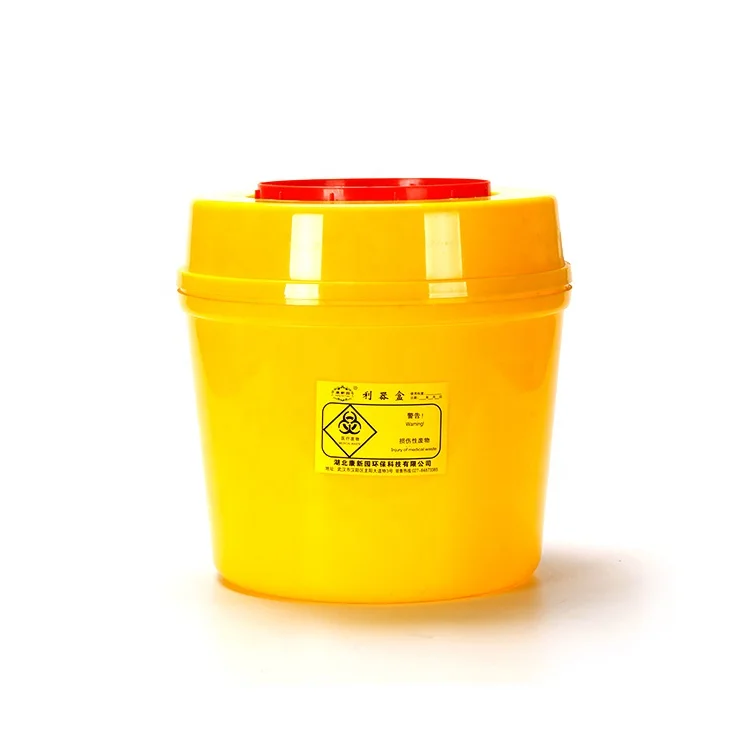 Medical equipment needle disposal yellow sharp container box