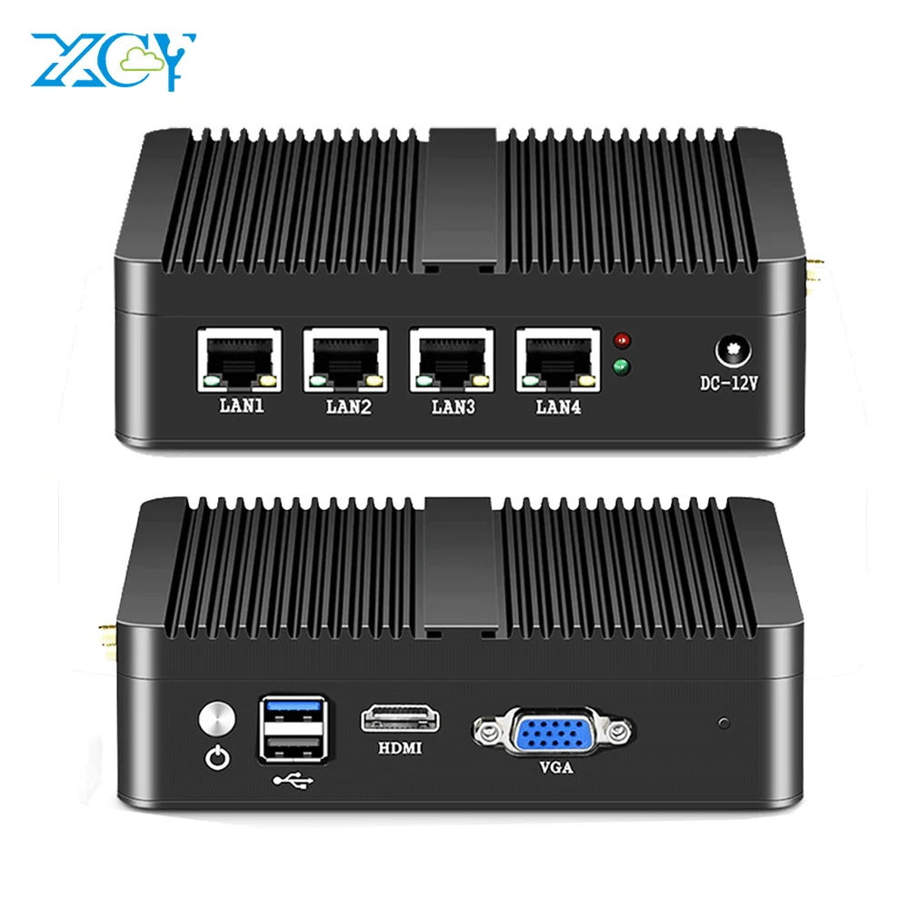  Fanless OPNsense pfSense брандмауэр Мини ПК Intel Quad Core J1900 J1800 4 Nic Ethernet промышленный компьютер сетевой