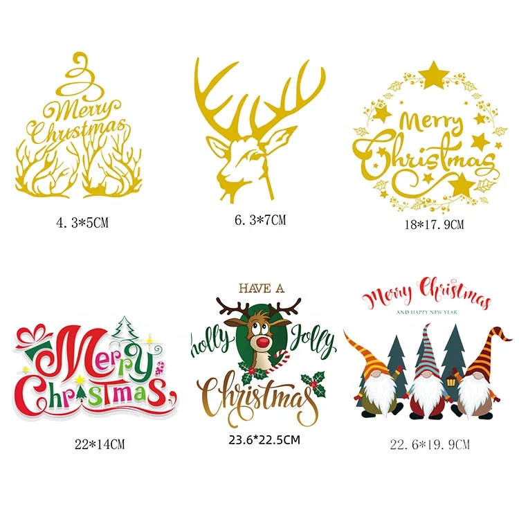 Оптовая продажа индивидуальный модный Рождественский логотип наклейка на клеевой основе пластиковый теплоперенос печатная этикетка для