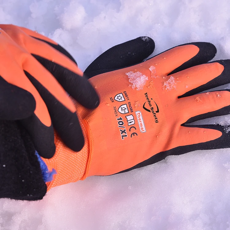 Thicken snow gloves cheap wholesale heavy industry work safety gloves thermal winter gloves warm waterproof mens