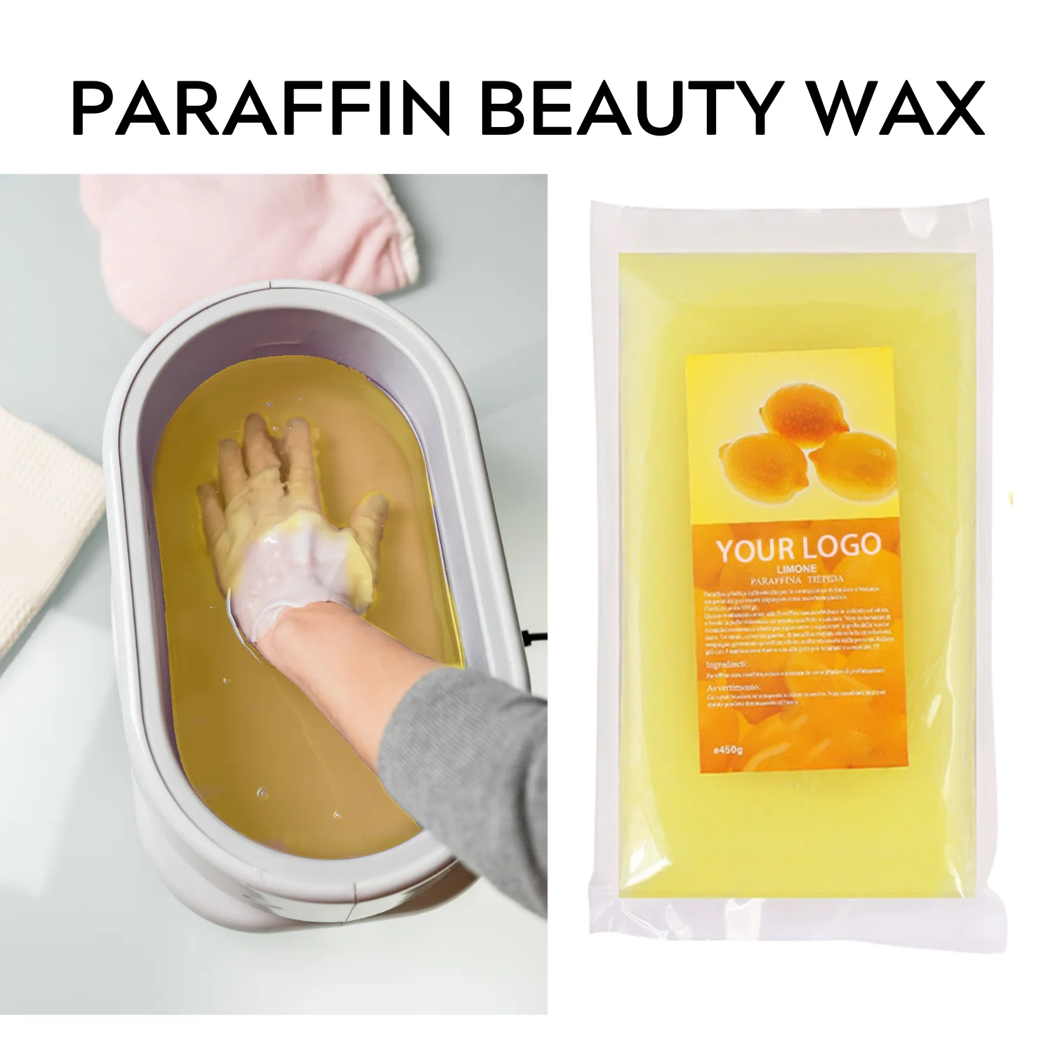 450g Lemon Paraffin Wax Hand Care Beauty Wax Moisturizing Whitening  Care Hand Paraffin Bath Skin Treatment  Hand And Foot