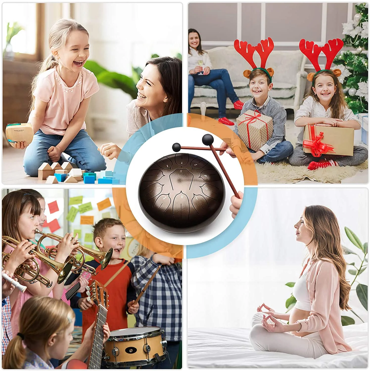 Steel Tongue Drum 10 Inch 11 Notes Kit Tank Drums Percussion Instrument with Drum Mallets for Beginner Adult Kids Iron material