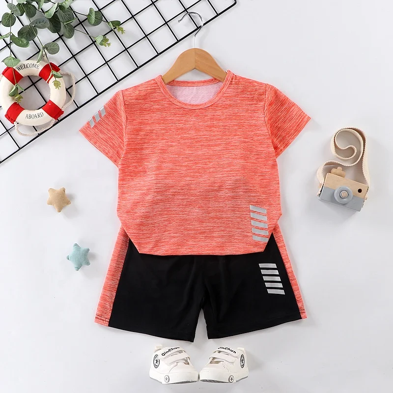 2024 New Arrival Wholesale New Kids Summer Unisex Boy Short Sleeve Basketball Two Piece Vest +Shorts Clothes Jogger Boys Set