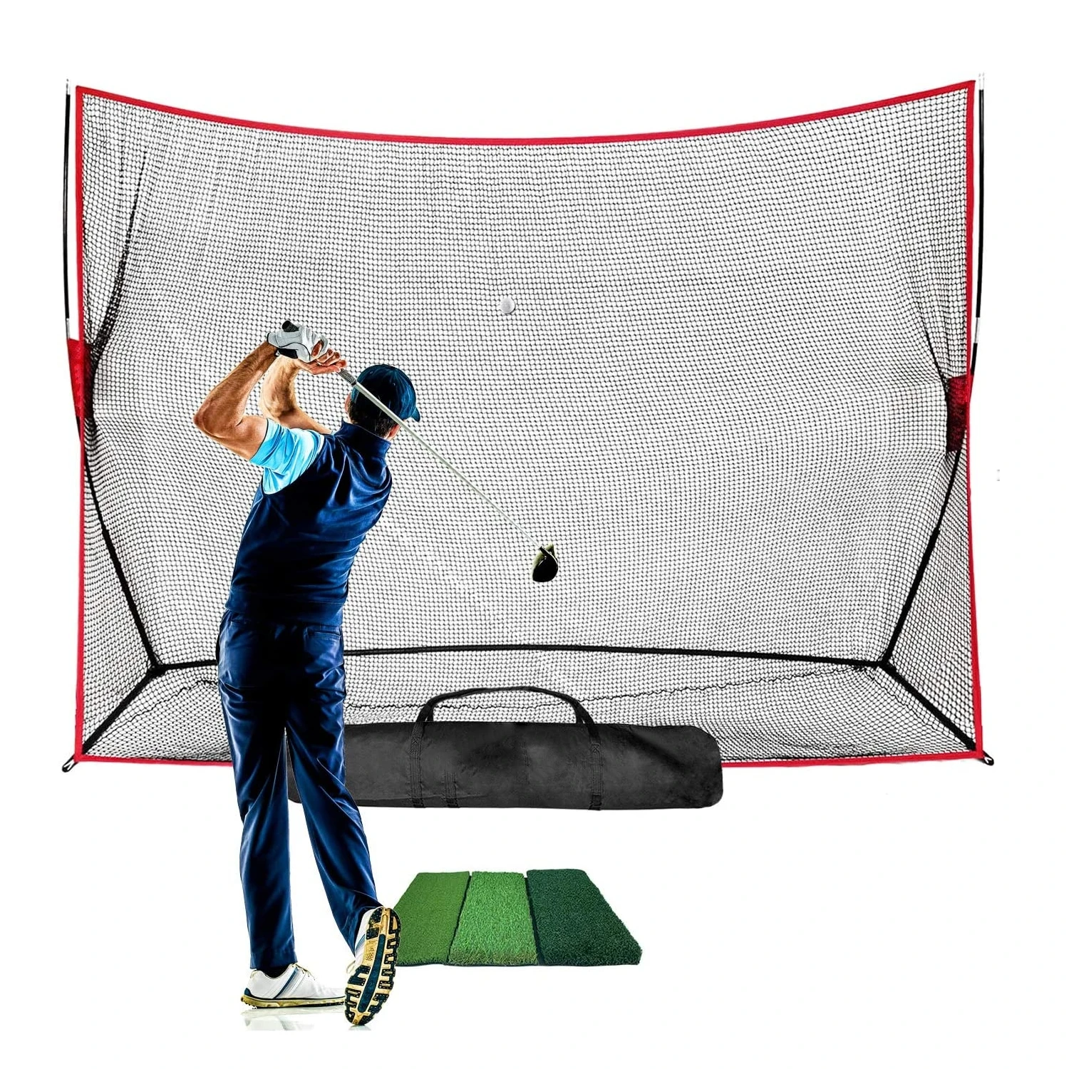 Heavy Duty Golf Net 10 X 7 Indoor Outdoor Portable Practice at Home Driving Range Golf Hitting Net with Carry Bag