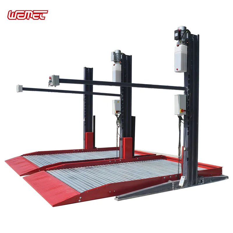 WEMET Double Level Auto Parking Lift 2 Post Hydraulic Car Stacker Parking System