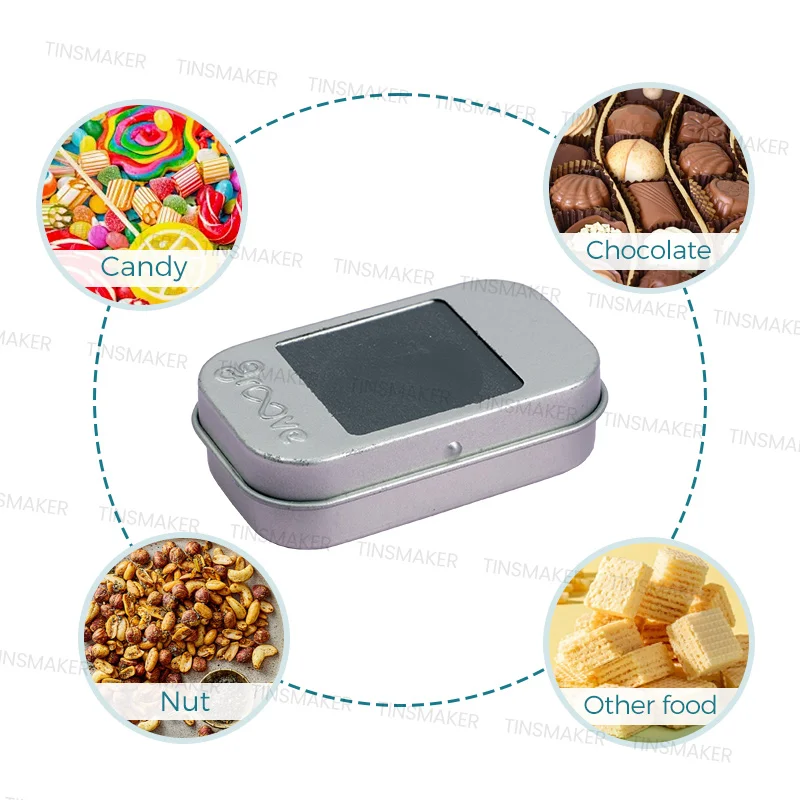 Индивидуальная портативная мини-коробка для олова алюминиевые круглые и квадратные канистры пустая петля хранения пищевых шоколадных конфет упаковка