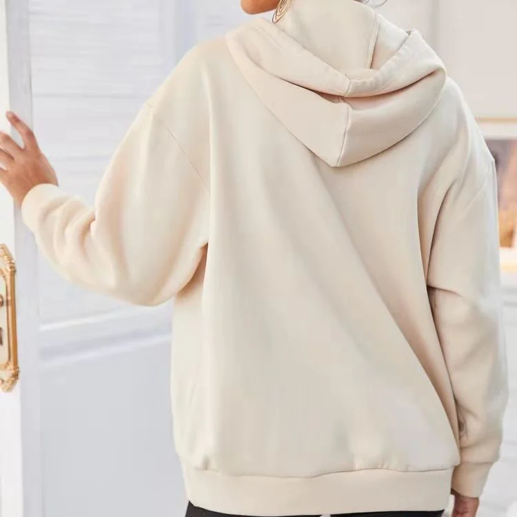 Женская флисовая толстовка с длинным рукавом и карманом-кенгуру