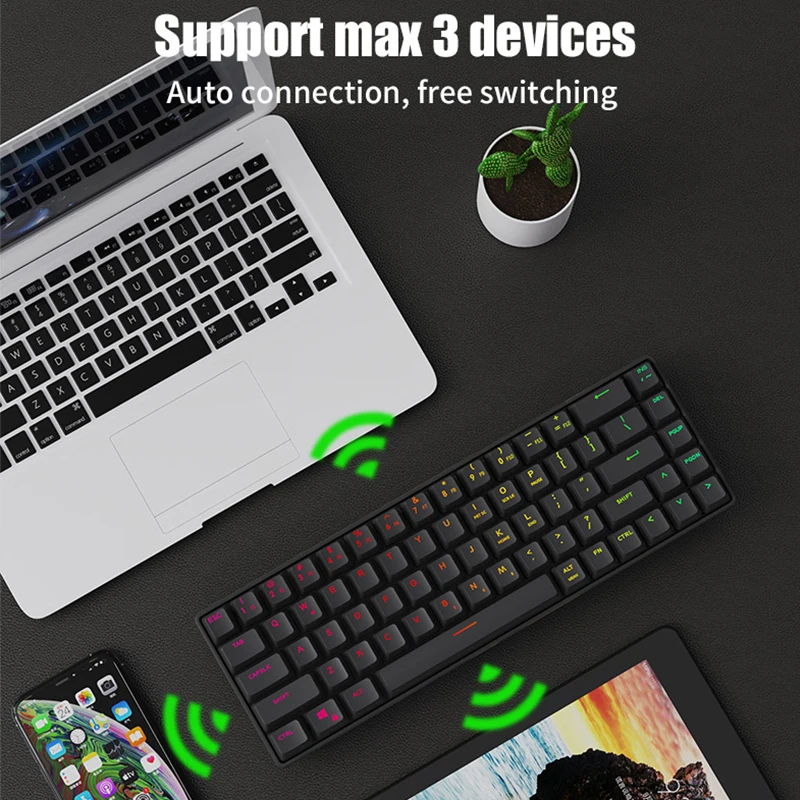  Высококачественная Механическая игровая клавиатура Guangzhou Gk61 Rgb BK68H Laser с голубыми