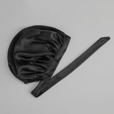 Big Hit Wholesale Amazon Hot Sale New Arrivals Supporting Customization 19mm Pure Color 100% Mulberry Silk Bonnet With Tie