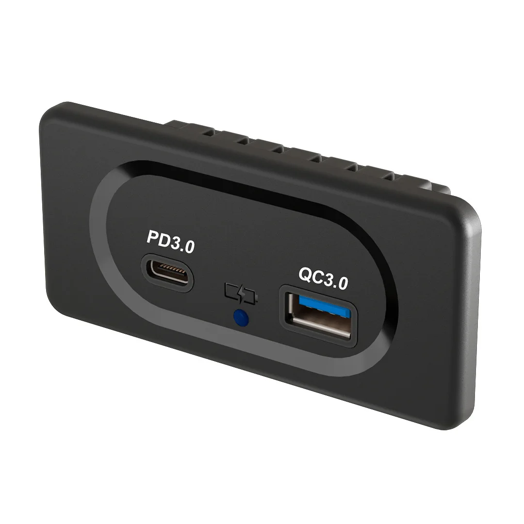 Rocker Switch Style USB Charger Fits Rocker Switch Panel 4.8A PD Type C USB Charger for Cars Boats Trucks RVs