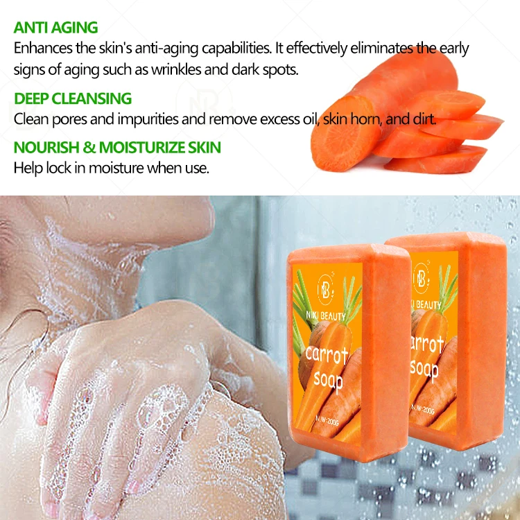 Oem Whitening Soap Private Label Handmade Whitening Beauty Bathing Gentle Skin Carrot Soap