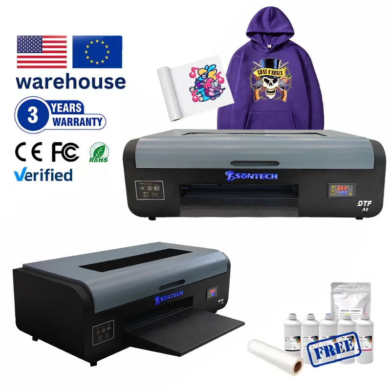 Hot 300MM A3 DTF Heat transfer printer jigsaw mouse pad Polyester cloth towel shoes gloves DTF printing machine  AB film printer