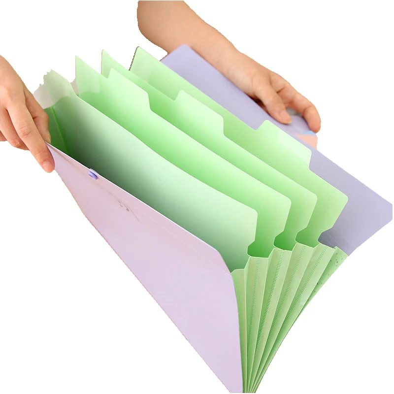 Kawaii Multiple Colors  Document Organizer Portfolio Folder Students Custom Logo File A4 Paper Expanding File Folder