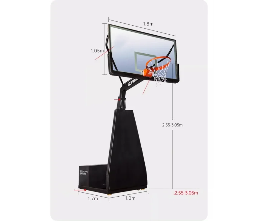 High end indoor and outdoor movable competition training basketball stand