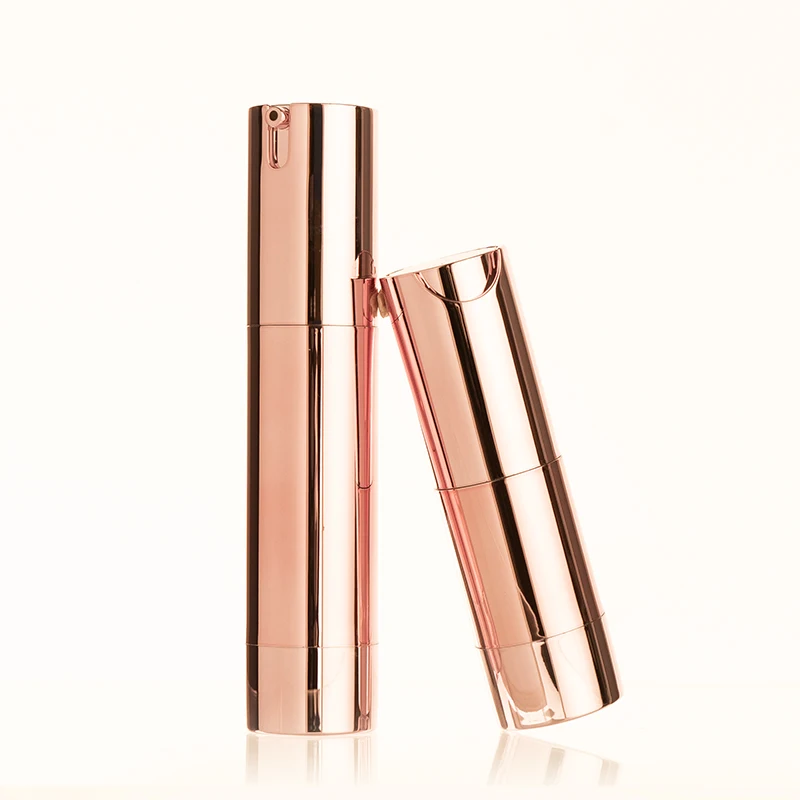 2025 hot sale 10ml 15ml 20ml 30ml  Cosmetic skin care rose gold Airless press Pump lotion Cream Airless lotion bottle with pump