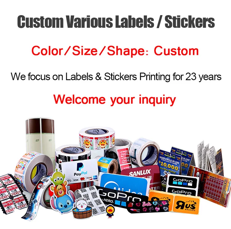 Custom Logo Die Cut Self Adhesive Rainbow Holographic Vinyl Label Stickers for Original Product