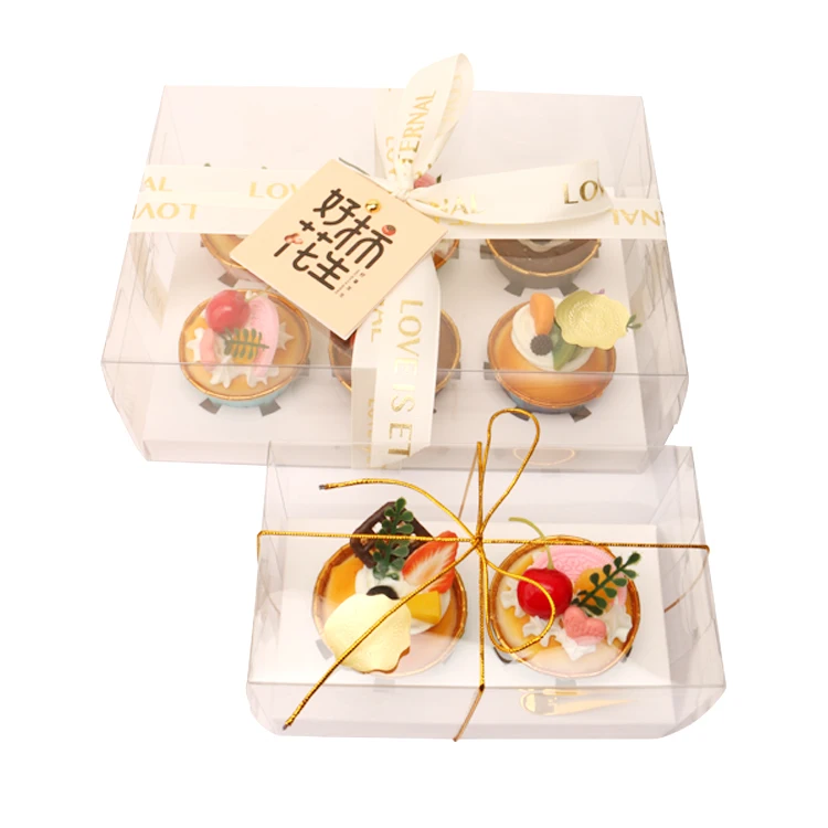 New Hot Items 4 Pack Cupcake Customized Size Pet Cake Cookie Portable Boxes Transparent
